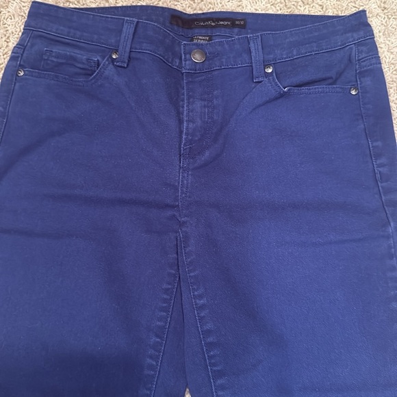 CALVIN KLEIN Slim Fit Skinny Jeans Stretch Splendor Royal Blue Size 10 - Picture 11 of 15